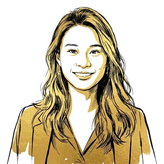Ink and gold portrait of Jiachen Liu