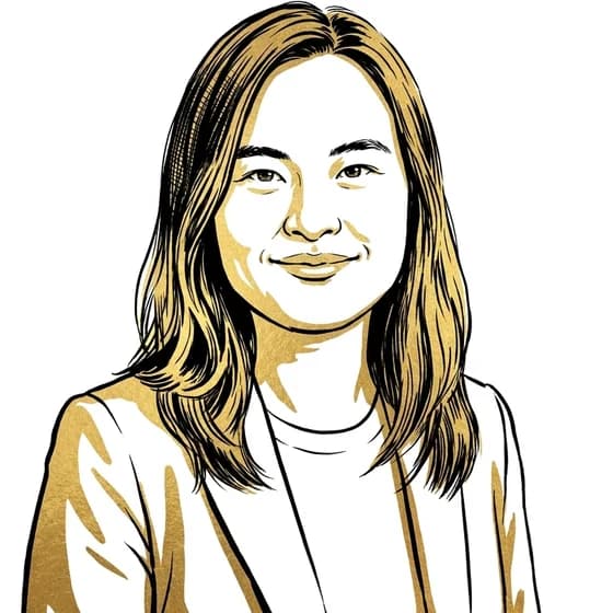 Ink and gold portrait of Yiqian Min